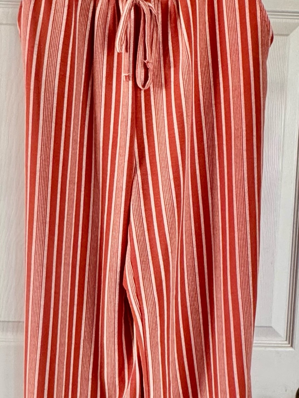 Womens Burnt Ornage Stripe Drawstring Pants